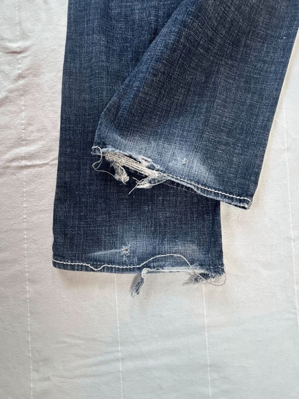 Hydraulic Low Rise Stretch Jeans Size 13/14 Distressed/Thrashed Wide Stitch Y2K - Picture 7 of 7